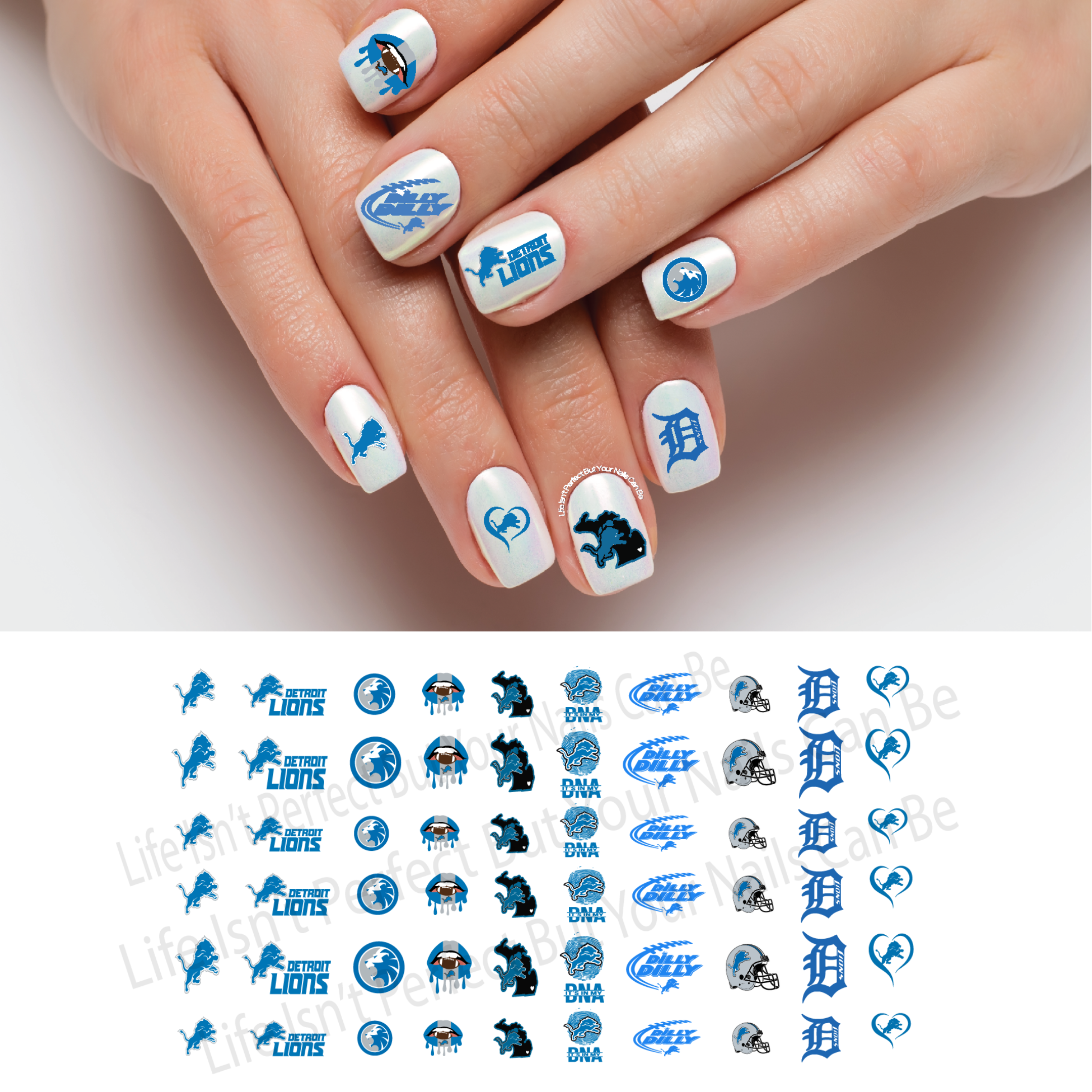 Detroit Lions Nail Decals  Life Isn't Perfect But Your Nails Can Be