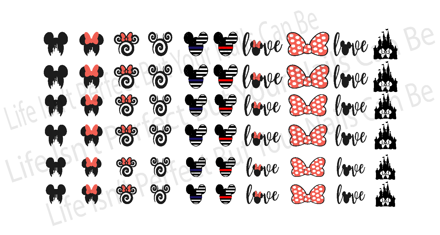 NAIL STICKER Brands Name, GUCCI & Mickey Mouse #JO-1500 - TDI, Inc